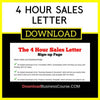 4 Hour Sales Letter FREE DOWNLOAD