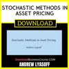 Andrew Lyasoff Stochastic Methods In Asset Pricing FREE DOWNLOAD